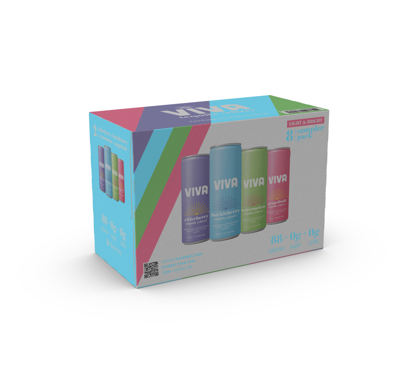 Viva Tequila Seltzer Sampler Pack - Light & Bright